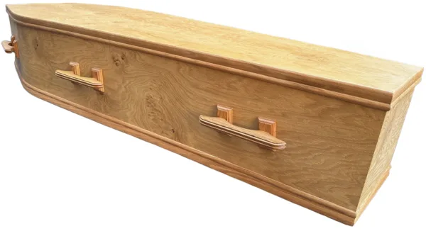 Coffin made from Chiltern knotty oak