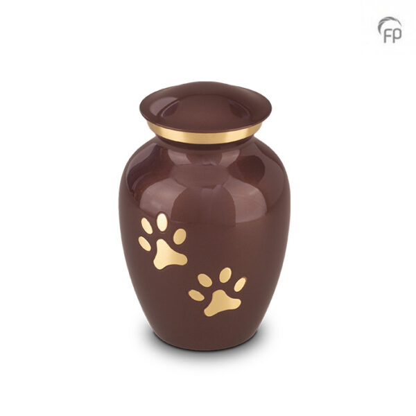 Brown Large Paw Print Metal Pet Urn - Image 2