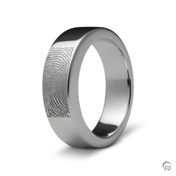 Flat Sided Fingerprint and Ash Ring